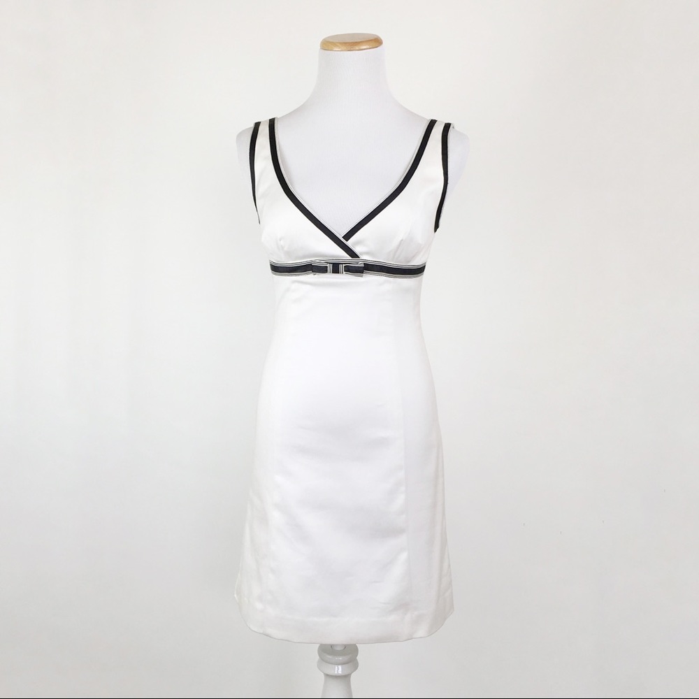 Bebe White Dress Black Trim Cocktail Party XS 2